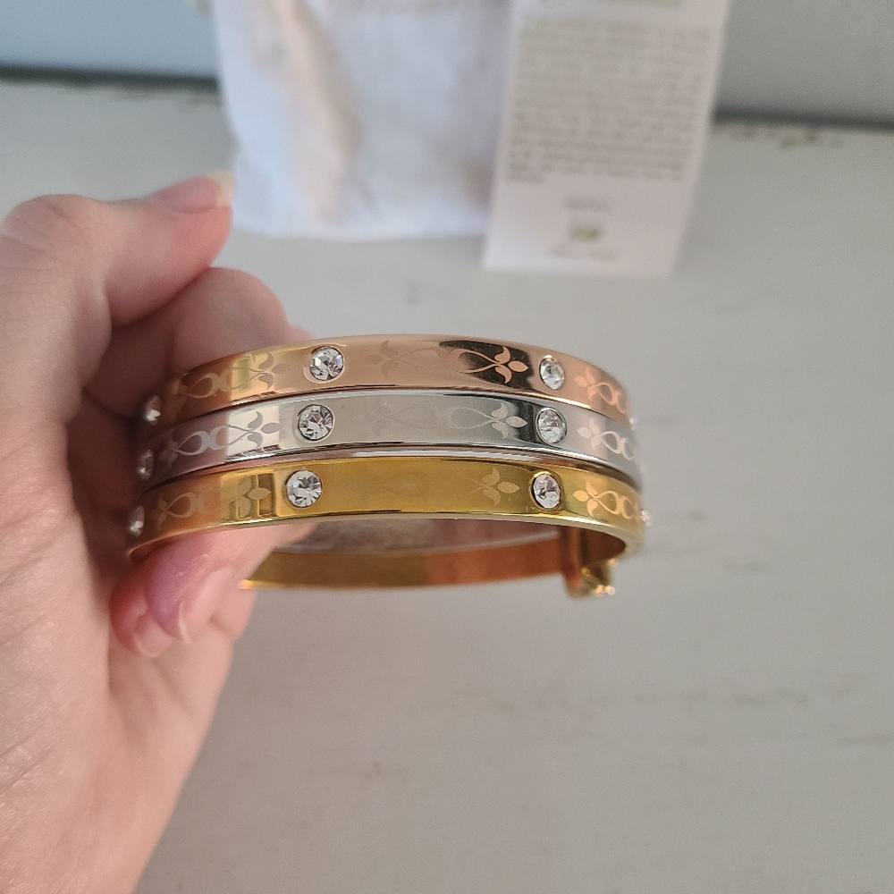 Melania Tri Colored Bangle Set